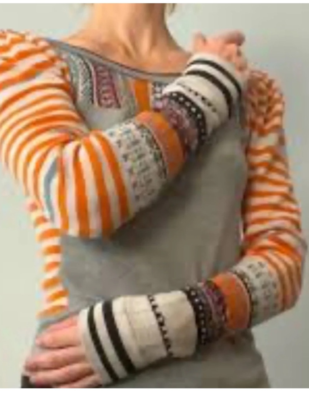 Free people sweet gal thermal. Striped Sleeve with Orange Accents